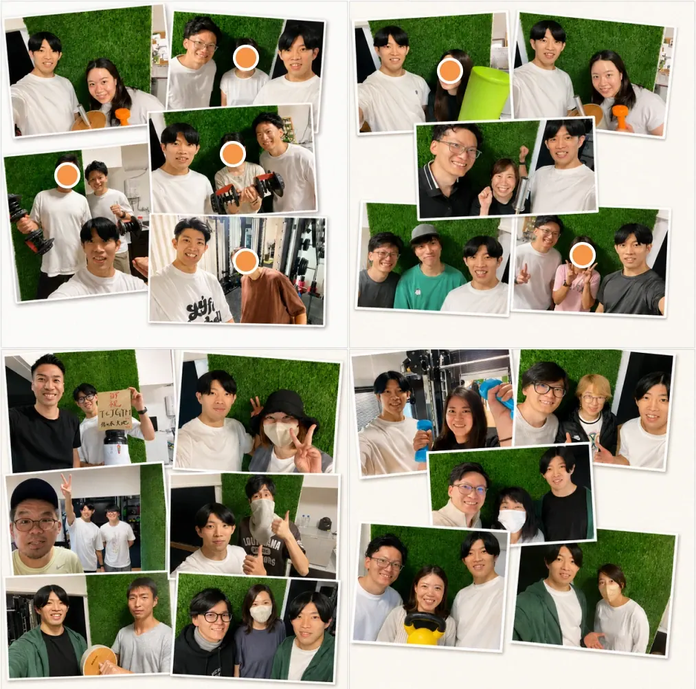 T&J GYMに通う会員様とトレーナーの写真
